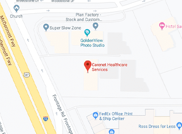 Map of how to reach Carenet Health San Antonio headquarters location