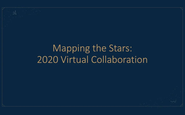 Mapping the stars virtual collaboration title slide