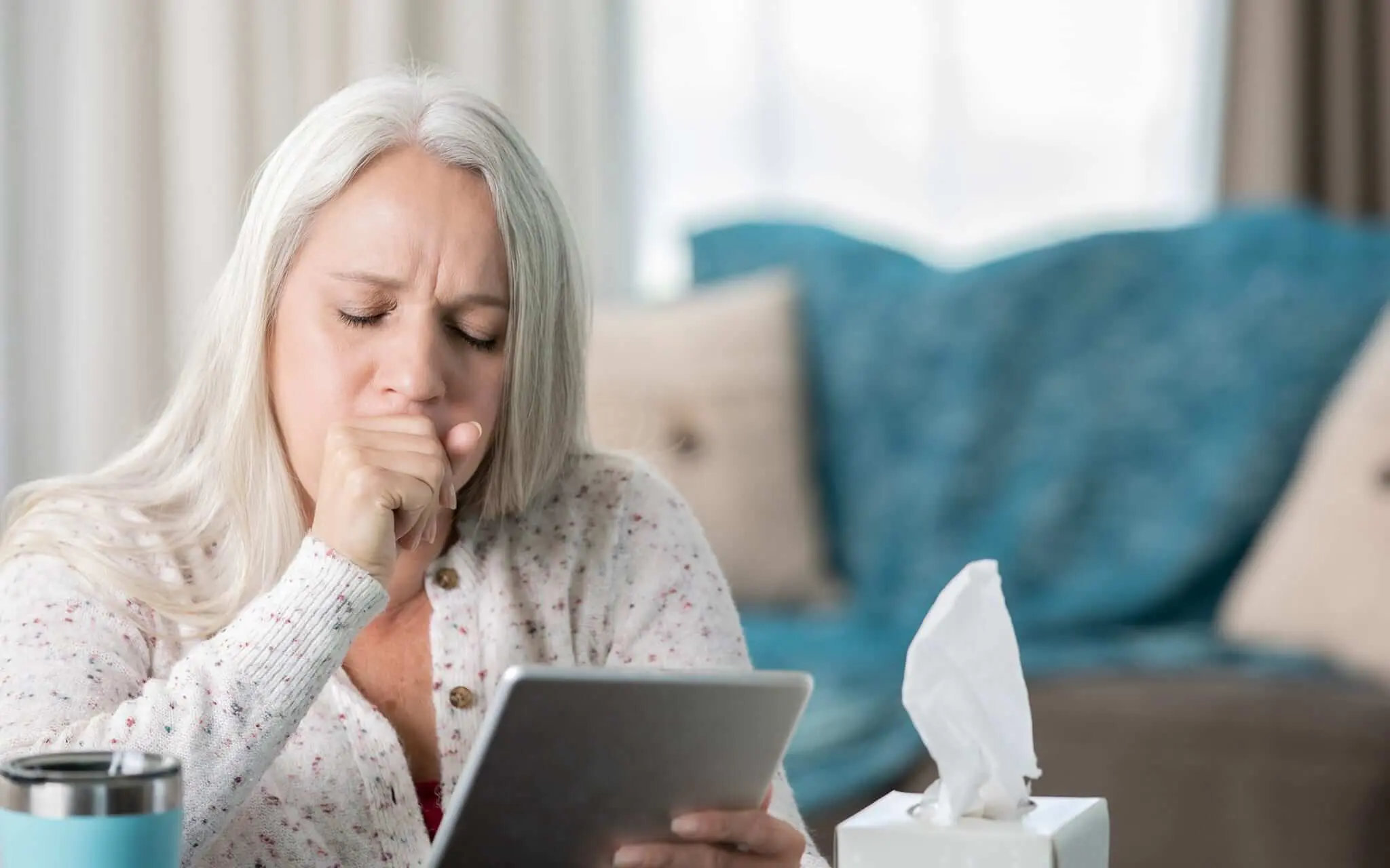 lady coughing