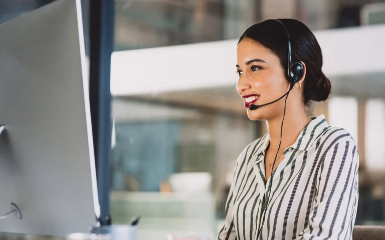 Customer Service Lady on call