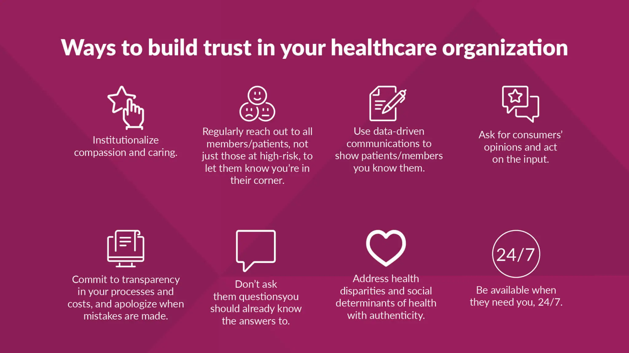 Infographic showing ways to build trust