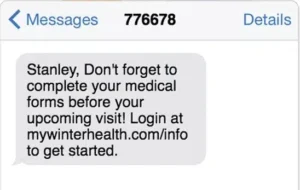 automated reminder to complete medical forms