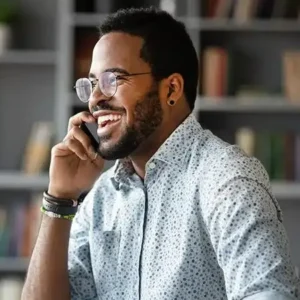 man talking on mobile phone