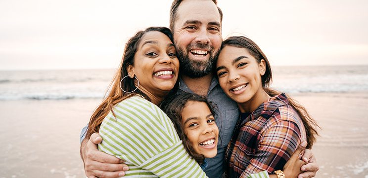 happy family at the beach