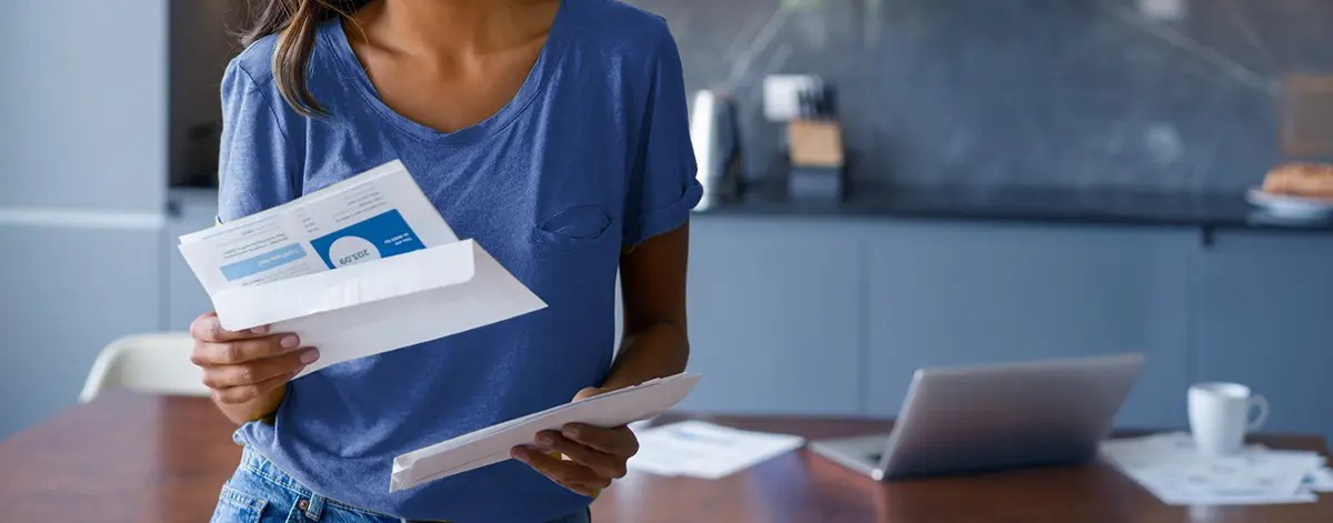 Mom looking at expensive bill