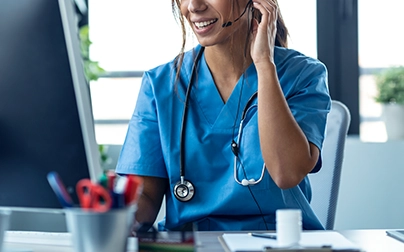 medicare nurse on computer