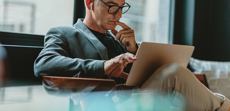 Guy reading a trend brief